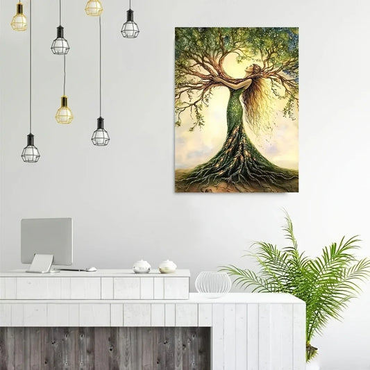 Eternal Roots – Tree of Life Wooden Framed Canvas Art
