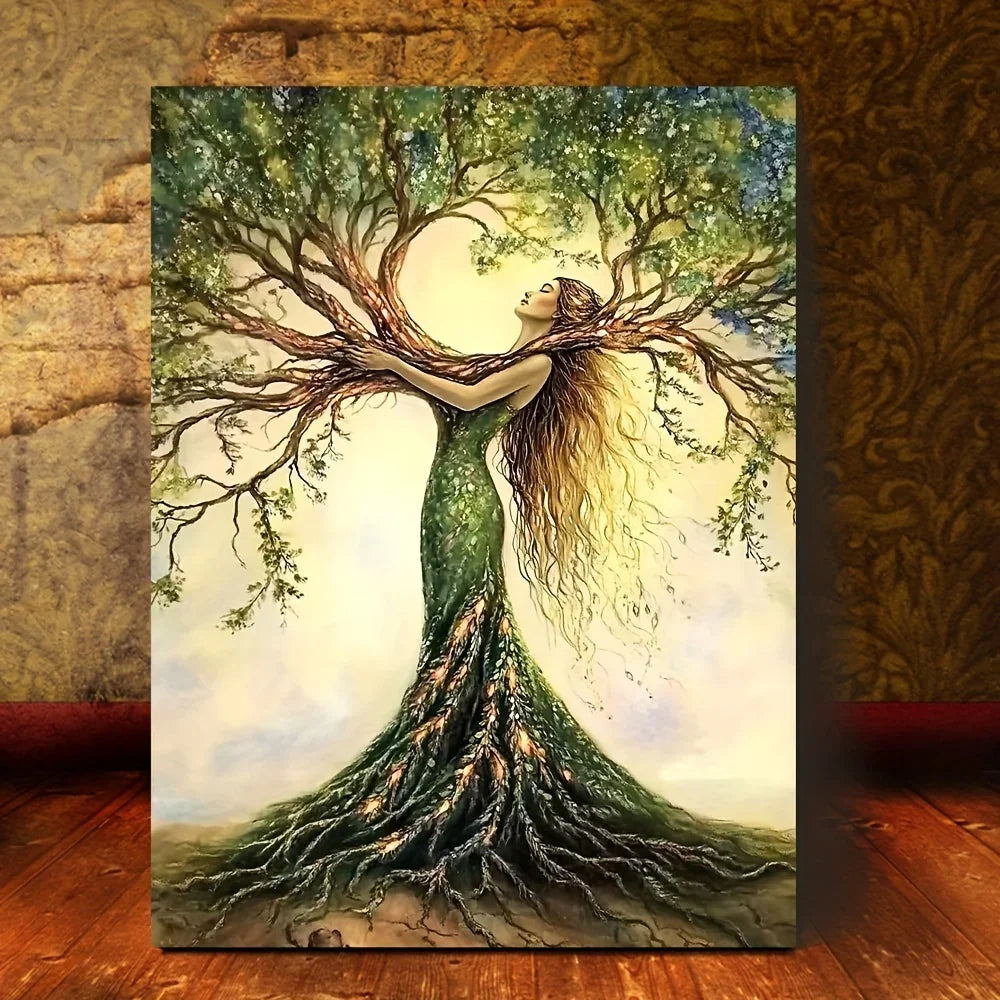 Eternal Roots – Tree of Life Wooden Framed Canvas Art