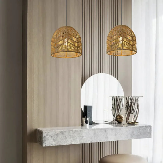Handwoven Bamboo Pendant Lamp | Natural Rattan Hanging Light – Elegant & Eco-Friendly Lighting